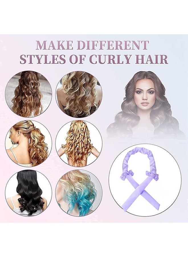 Arabest Heatless Hair Curlers Hair Roller,No Heat Satin Curling Rod Headband Set for Long Hair to Sleep In with Hair Clip Scrunchies,Overnight Soft Lazy Curly Hair Accessories for Women Hair (Pink) - Image 4