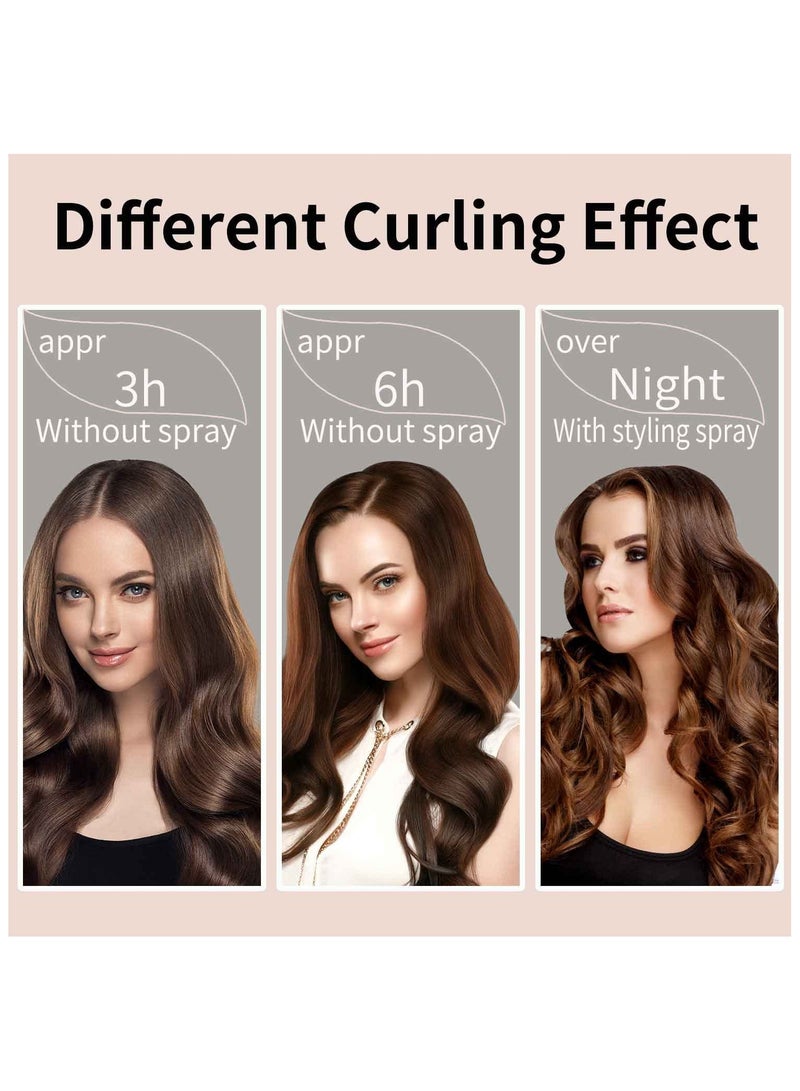 Arabest Heatless Hair Curlers Hair Roller,No Heat Satin Curling Rod Headband Set for Long Hair to Sleep In with Hair Clip Scrunchies,Overnight Soft Lazy Curly Hair Accessories for Women Hair (Pink) - Image 3