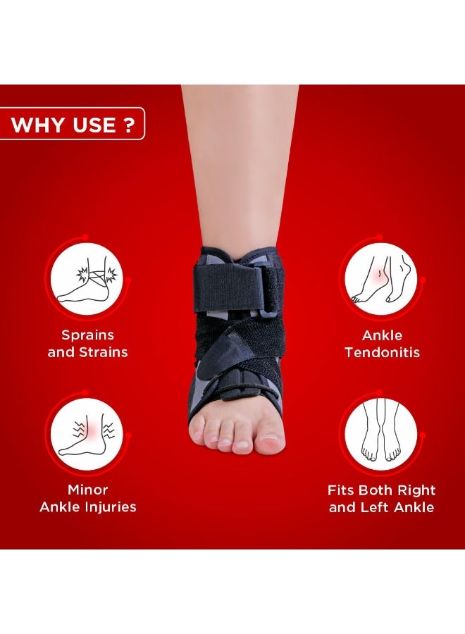 Dr. Ortho Dr.Ortho Ankle Polyester Brace Lace Up With Adjustable Strap, Minor Injury Recovery, Tendonitis, Sprains & Strains, Wrap For Men & Women - Extra Large - Image 3