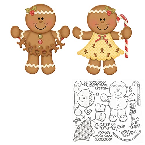 hinana 2Pcs Christmas Gingerbread Man Metal Die Cuts, Candy Cone Couple Ginger Doll Cutting Dies Cut Stencils for DIY Scrapbooking Photo Decorative Embossing Paper Dies for Scrapbooking Card Making - Image 4