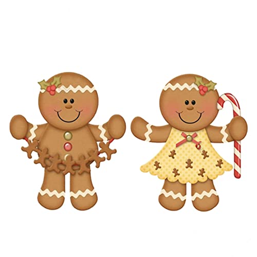 hinana 2Pcs Christmas Gingerbread Man Metal Die Cuts, Candy Cone Couple Ginger Doll Cutting Dies Cut Stencils for DIY Scrapbooking Photo Decorative Embossing Paper Dies for Scrapbooking Card Making - Image 3
