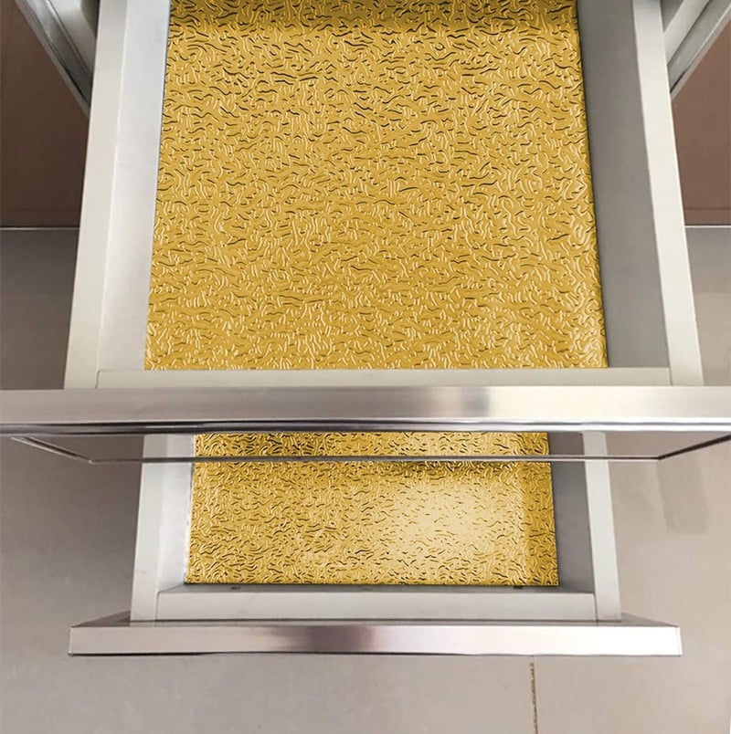 HOMSUN Kitchen Wallpaper Oil Proof Sticker Backsplash Aluminum foil Heat Self-Adhesive Paper Waterproof Peel and Stick Wallpapet Contact Paper for Kitchen,Table (2 Feet x 4 Feet, Gold Texture) - Image 3