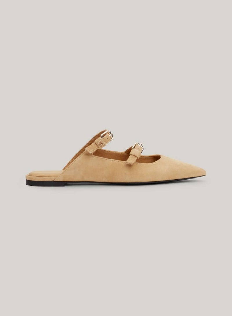 TOMMY HILFIGER Suede Pointed Mules  - Image 1
