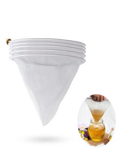 5 Pieces Honey Filter Strainer, Reusable Conical Nylon Honey Sieve, Professional Multifunctional Beekeeping Strainer,  Ultra-fine Mesh Strainer Tool for Honey Wine Wax Beer Nut Mil