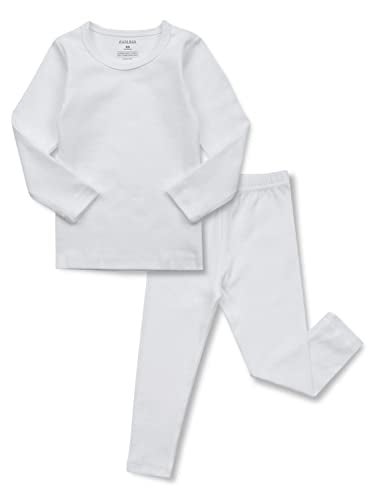 AVAUMA Baby Boys Girls Pajama Set Kids Toddler Snug fit Basic Cotton Sleepwear pjs for Daily (Ivory-2 X-Small) - Image 1