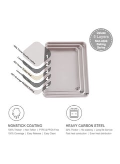 chefmade 15 Inch Baking Sheet Pan Non Stick Carbon Steel Rimmed  - Image 3