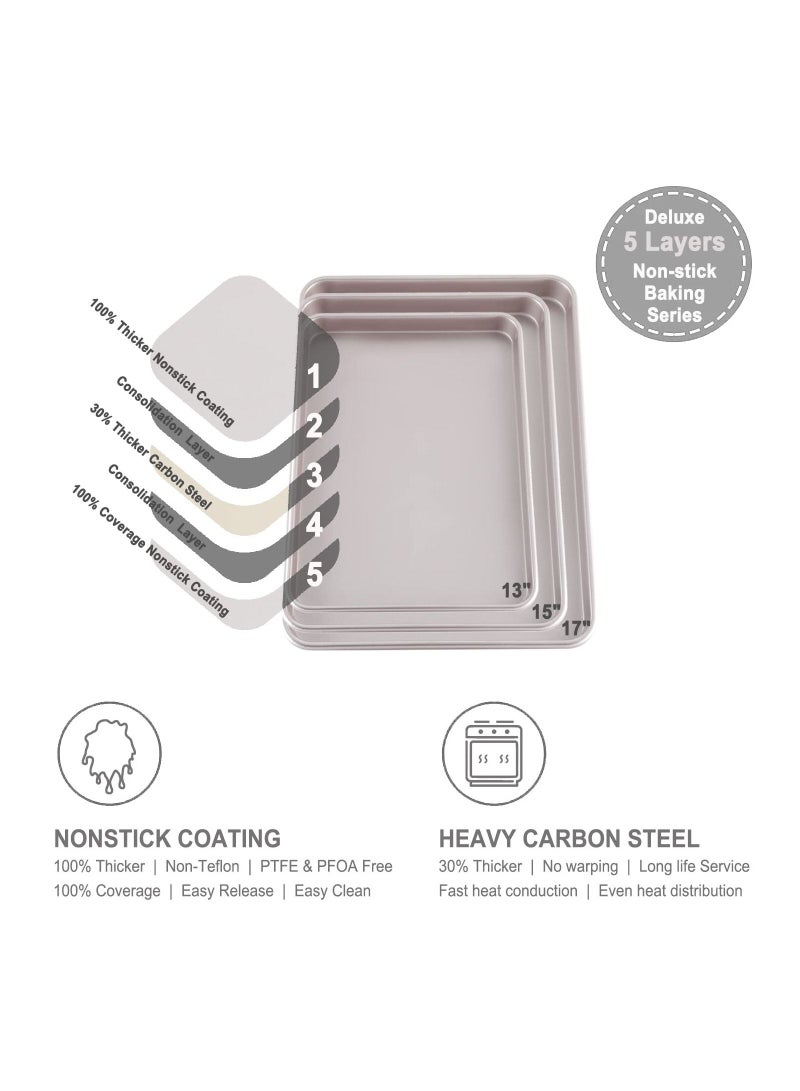 chefmade 15 Inch Baking Sheet Pan Non Stick Carbon Steel Rimmed - Image 3