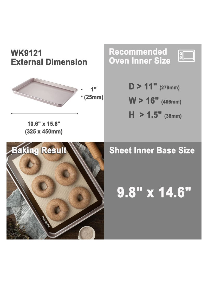 chefmade 15 Inch Baking Sheet Pan Non Stick Carbon Steel Rimmed - Image 2