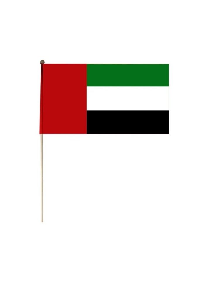Boxwoods 48 PCS Of UAE Hand Waving Flags 20 x 30 CM With Wood Stick For National Day Celebration  - Image 2