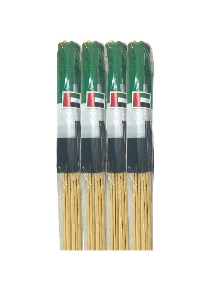 Boxwoods 48 PCS Of UAE Hand Waving Flags 20 x 30 CM With Wood Stick For National Day Celebration  - Image 3