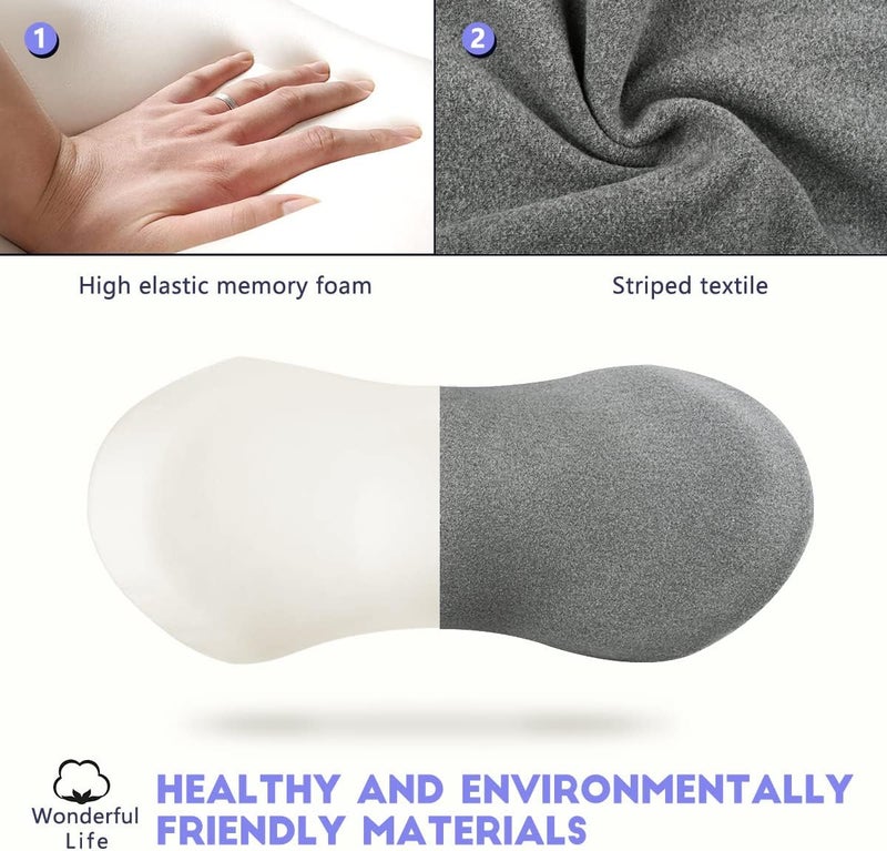 kasney Lumbar Support Pillow, Lumbar Pillow for Low Back Pain Relief, Ergonomic Memory Foam Lumbar Pillow, Breathable & Detachable & Washable, Comfy Back Pillow for Office Chairs, Car Seats (Dk Grey, Cotton) - Image 3