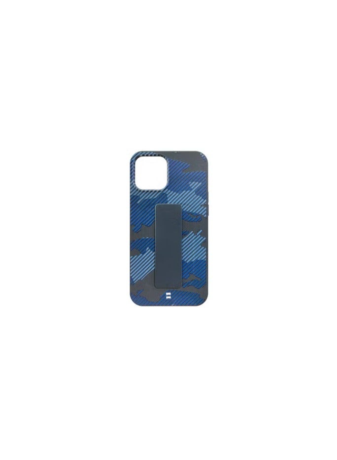 CATANES iPhone 13 Hybrid Anti Drop Case with Hand Grip and Lanyard Strap Camouflage Marine Blue - Image 1