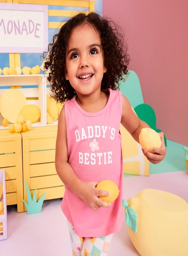 Garanimals Baby & Toddler Girl Icons Tank Tees - Kid's Sleeveless Tank Top - Size 6T - Light Blue, Yellow, Purple, White, Pink - 5 Pack - Image 2