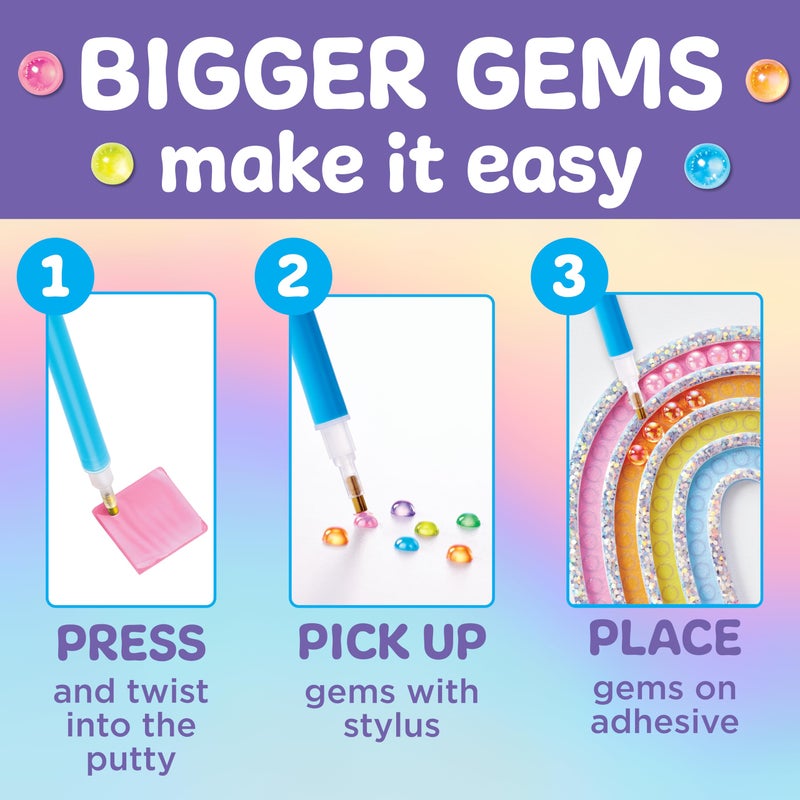 Creativity for Kids Bubble Gem Super Sticker: Rainbow, Diamond Art Kits for Kids, Mini Craft Kit and Easter Basket Stuffers for Girls, Window Art Craft Kits for Girls (Ages 6+) - Image 4