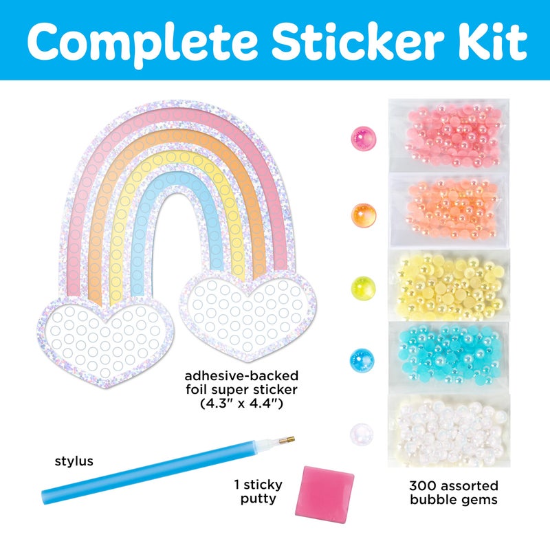 Creativity for Kids Bubble Gem Super Sticker: Rainbow, Diamond Art Kits for Kids, Mini Craft Kit and Easter Basket Stuffers for Girls, Window Art Craft Kits for Girls (Ages 6+) - Image 3