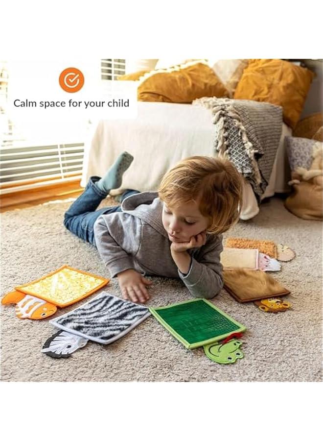 MIXDE Sensory Mats for Kids, Sensory Toys for Tactile Play, Kids Floor Tiles Disorder Toys, Assorted Textured Play Mats, Animal Theme Mini Sensory Tiles (6 Pcs) - Image 3