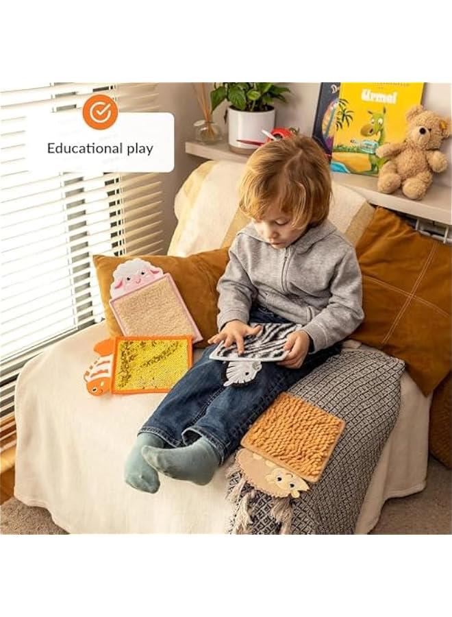 MIXDE Sensory Mats for Kids, Sensory Toys for Tactile Play, Kids Floor Tiles Disorder Toys, Assorted Textured Play Mats, Animal Theme Mini Sensory Tiles (6 Pcs) - Image 5