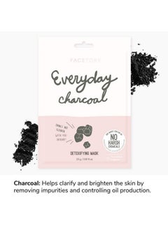 FACETORY FACETORY K Beauty Face Mask Skin Care - Everyday CHARCOAL Detoxifying Sheet Mask | Plant-Based Charcoal Face Mask (10 Pack)  - Image 3