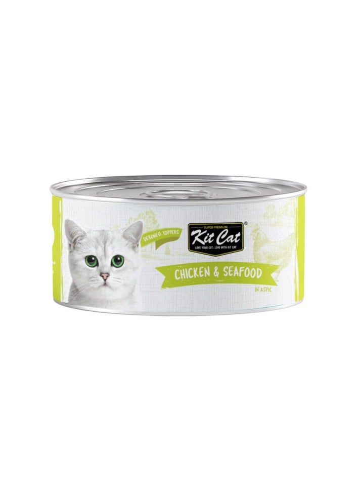 Kit Cat 24PC's Kit Cat Chicken & Seafood Wet Cat Food 80g Cans - Image 2