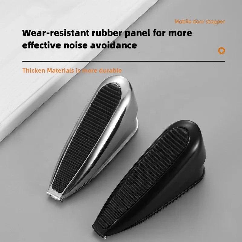 Bluejw Modern Non-Collision Spring Door Stopper - Punch-Free Door Wedge Holder, Non-Slip Thickened Black Rubber, Windproof Moving Door Stops-Tools - Image 4