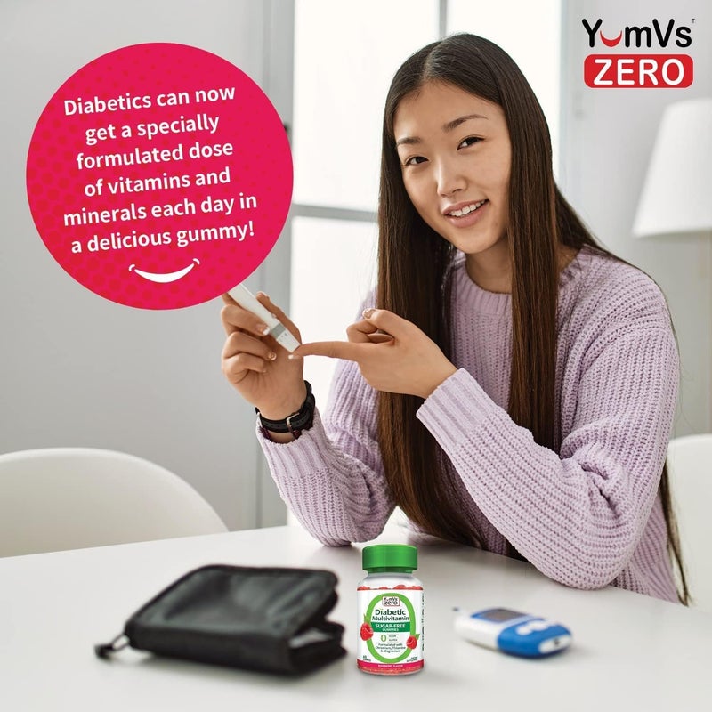 YumVs يوم في إس مكملات الفيتامينات المتعددة على شكل جيلاتي خالية من السكر للنساء والرجال الكروم والثيامين والمغنيسيوم بنكهة التوت الطبيعي 60 حبة عبوة من 2 - Image 5