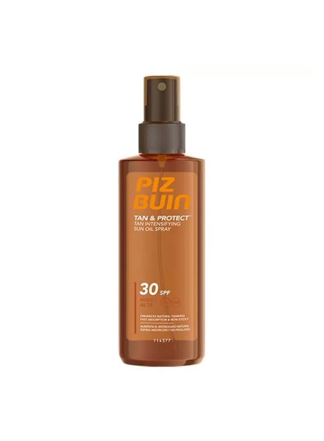 Piz Buin تان وحماية – رذاذ زيت تسريع التان SPF 30 – 150 مل (قد يختلف التعبئة) - Image 1
