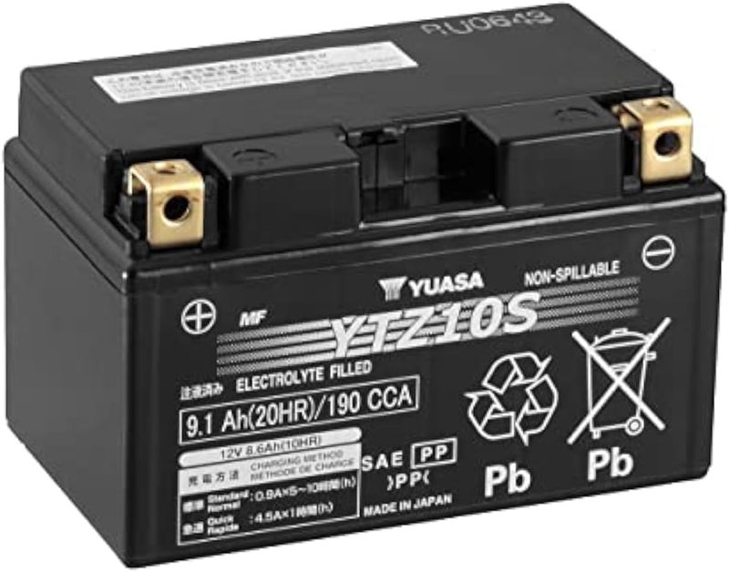 Yuasa YTZ10S 12V Lead Acid Motorcycle Battery - 9.1 Ah (20HR) / 190 CCA - Image 2