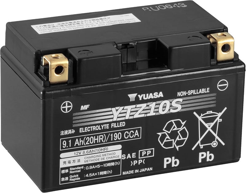 Yuasa YTZ10S 12V Lead Acid Motorcycle Battery - 9.1 Ah (20HR) / 190 CCA - Image 1
