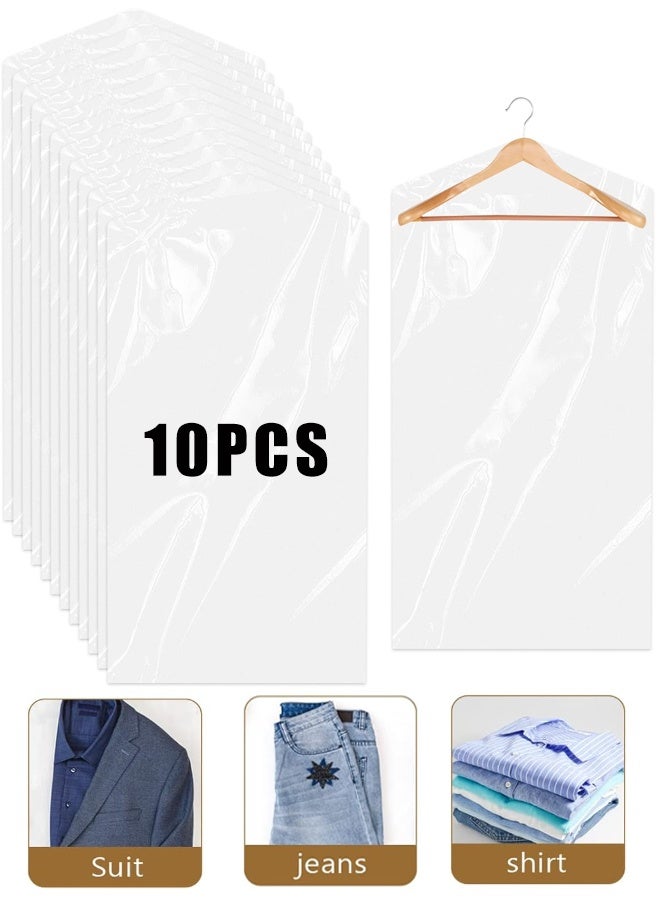 10PCS كيس ملابس بلاستيكية شفافة، غبار معلقة، للاستخدام في المنزل والسفر - Image 1