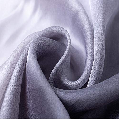 CYZLANN Women's Scarves 100% Silk Long Lightweight Scarfs for women(grey white) - Image 2