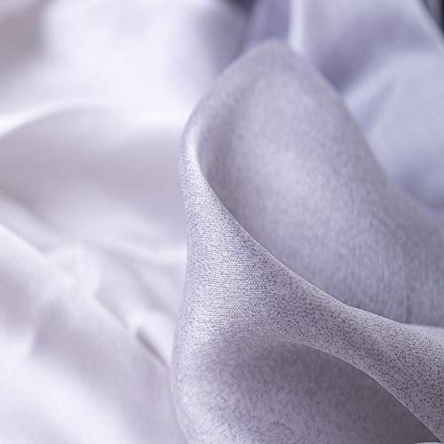 CYZLANN Women's Scarves 100% Silk Long Lightweight Scarfs for women(grey white) - Image 3