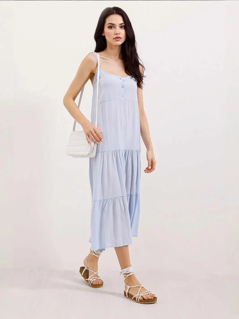 بيغ دارت فستان ميدي فضفاض بياقة مربعة