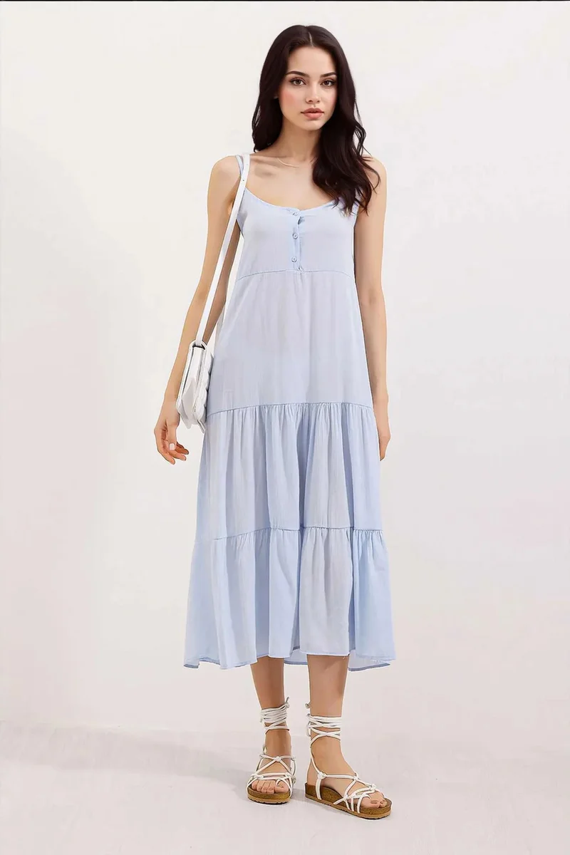 Big Dart BDART Loose Fit Midi Dress with Square Collar