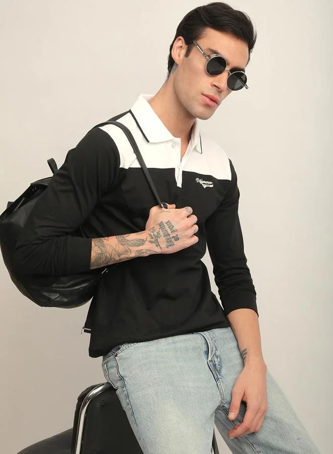 Difference of Opinion Men Color Block Regular Fit Polo