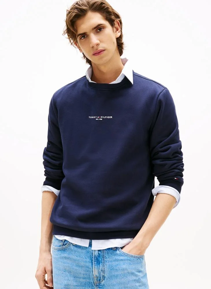 تومي هيلفيغر Logo Crew Neck Sweatshirt