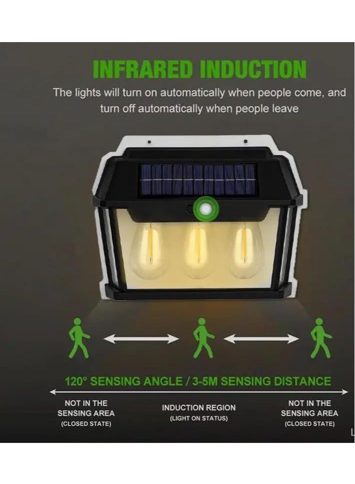 Solar Garden Warm Pathway Lamp, Wall Hanging Outdoor Waterproof Lamp, Solar Powered Lanterns Motion Sensor Solar Lights, Garden Lights Decorative Solar Lights - Image 4