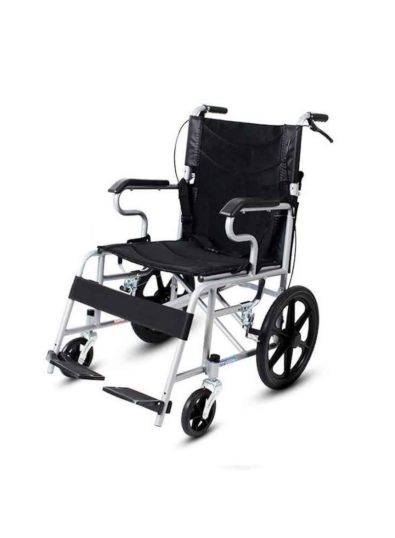 Huitich Lightweight Foldable Transport Wheelchair with Hand Brakes - Image 1