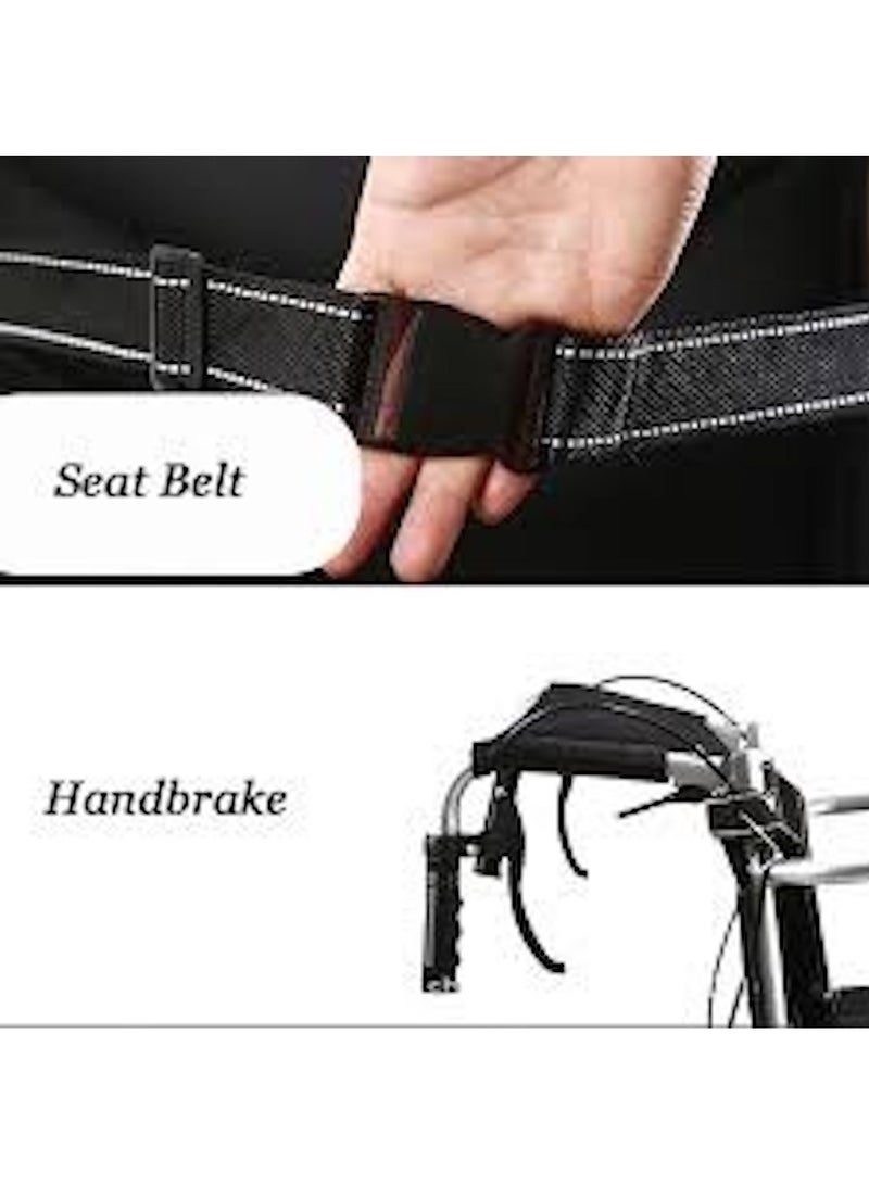 Huitich Lightweight Foldable Transport Wheelchair with Hand Brakes - Image 2