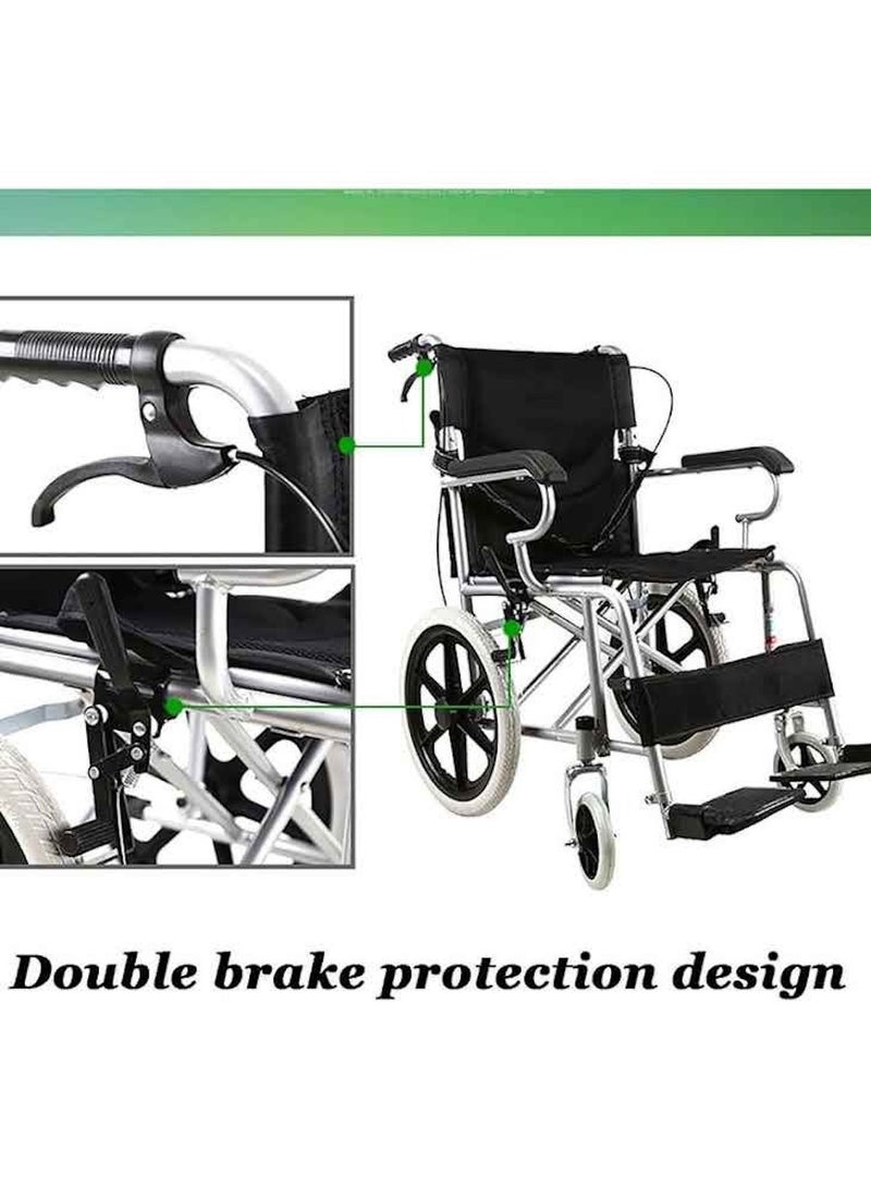 Huitich Lightweight Foldable Transport Wheelchair with Hand Brakes - Image 5