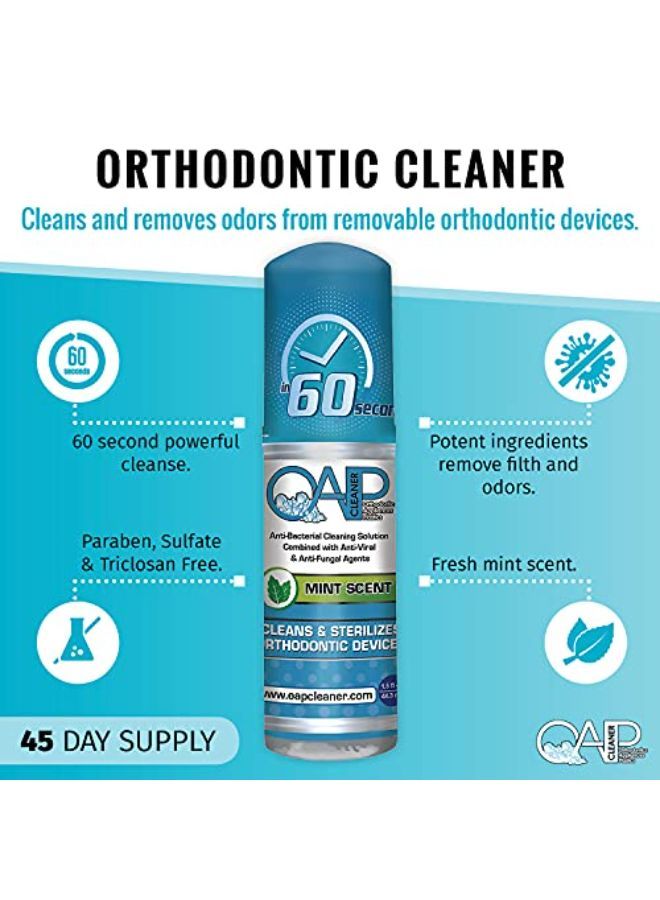 OAP M Retainer Cleaner, Aligner, Invisalign, Denture, And Mouth Guard Cleaner | Orthodontic 60 Seconds Cleanser By Oap Cleaner | Paraben, Sulfate And Triclosan Free | 44.3 Ml Bottle  - Image 3