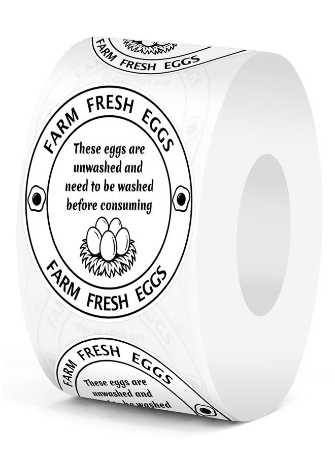 Bueake 500 Pcs 2 Inch Farm Fresh Eggs Carton Labels Self-Adhesive Unwashed Stickers for Chicken, Quail, Duck Egg Handling Labels - Image 1