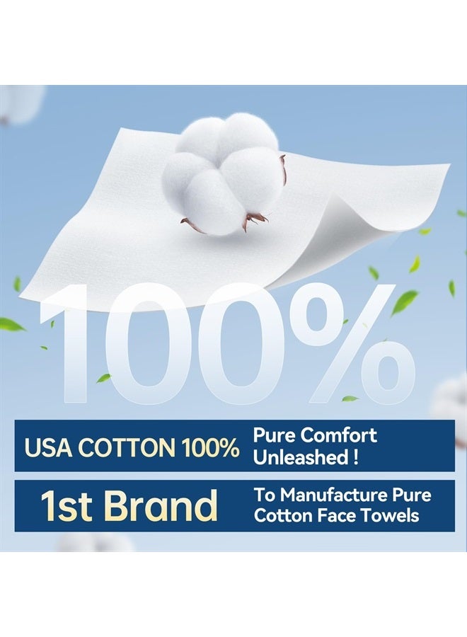 Winner Soft Face Towels - 100% USA Cotton Dry Wipes, 600 Count Unscented Cotton Tissues for Sensitive Skin, OEKO-TEX Certified Face Towelettes Disposable, Makeup Remover Facial Towels, 6 Pack - Image 2