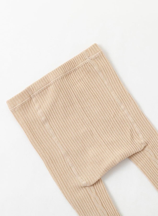 BINIDUCKLING Baby Cable Knit Tights 6-12 Months Light Grey - Image 3