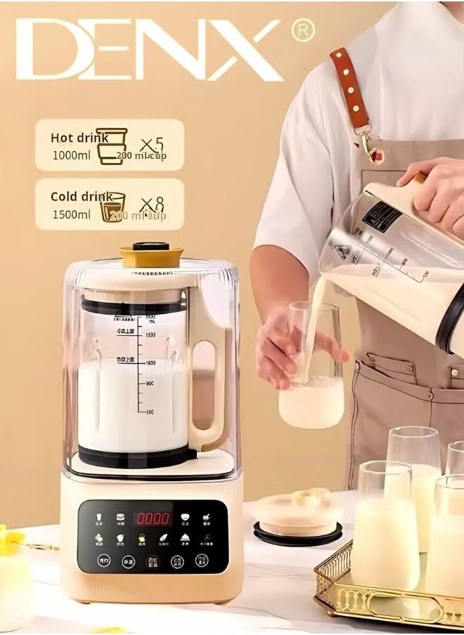 Denx 3-In-1 Silent Heating Soy Milk Maker & Blender - Smart Touch Food Processor & Soup Maker (49Db) - Image 3