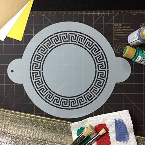 Designer Stencils C148 Greek Key Circle Cake Stencil, Beige/semi-transparent - Image 5