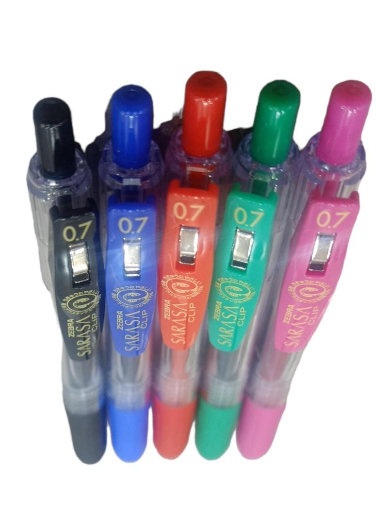 ZEBRA 5-Piece Sarasa Clip Gel-Ink Pens Multicolour  - Image 2