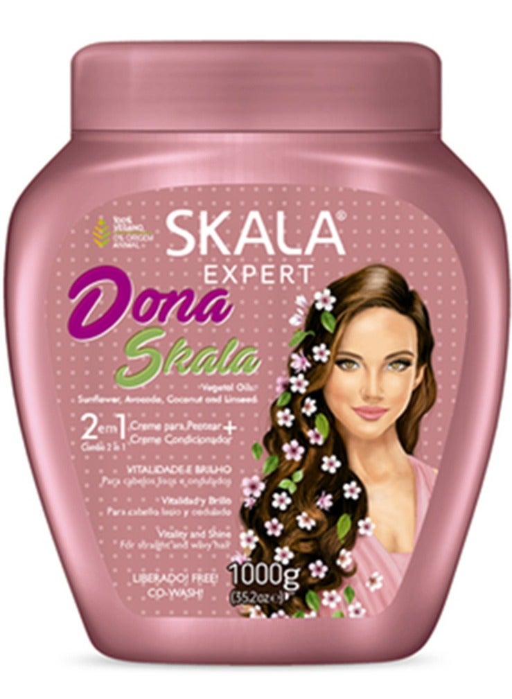 Scala Hair Cream and Conditioner for Vitality and Shine for Straight and Wavy Hair - 1000g