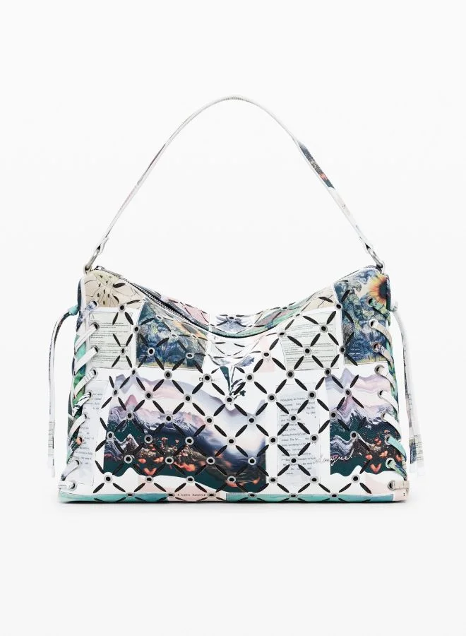 DESIGUAL MEDIUM COLLAGE PERFORATED CROSSBODY BAG