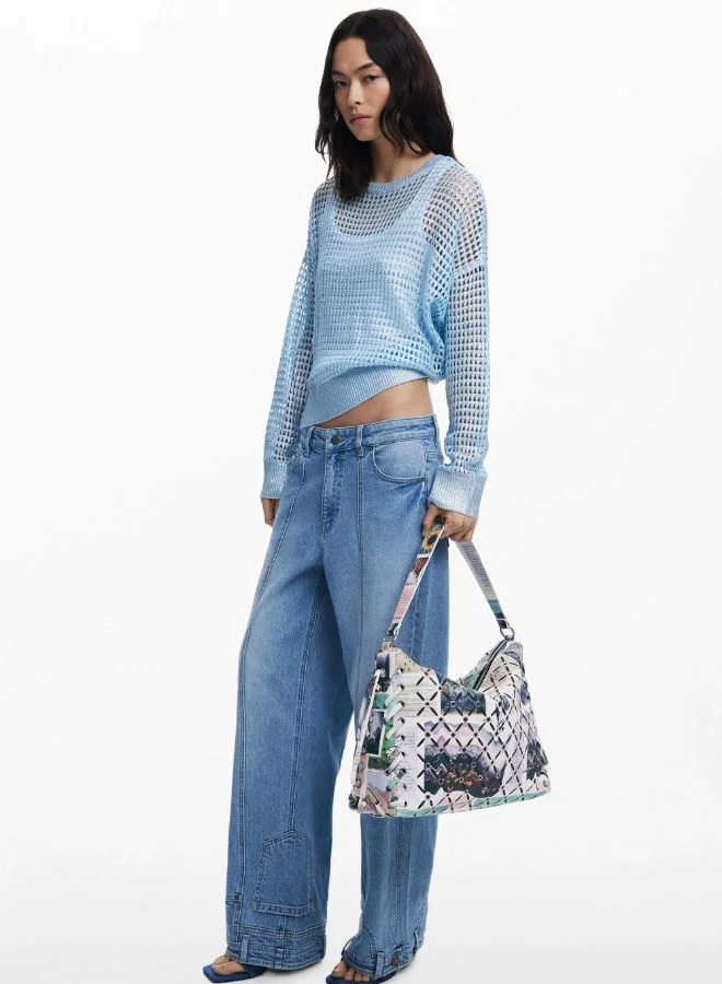 DESIGUAL MEDIUM COLLAGE PERFORATED CROSSBODY BAG