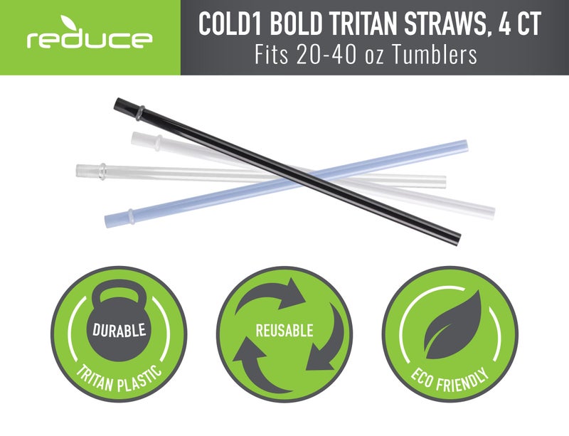 Reduce Reusable Hard Plastic Straws  4 Pack - Fits 20-50 oz Tumbler Mugs - BPA-Free  Dishwasher Safe  Impact Resistant - Ideal Drinking Straws for Home and Travel - Image 4